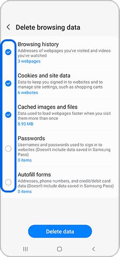 How to clear cookies and cache on any Samsung device .